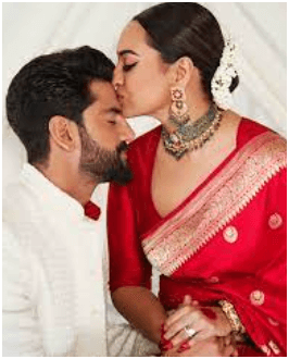 Sonakshi Sinha and Zaheer Iqbal Share Sweet Kisses in Stunning Wedding Reception Photoshoot