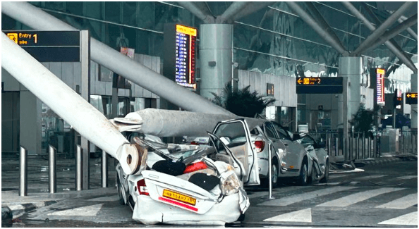 Roof Collapse at Delhi Airport Terminal 1 Kills One, 6 injured Departures Halted